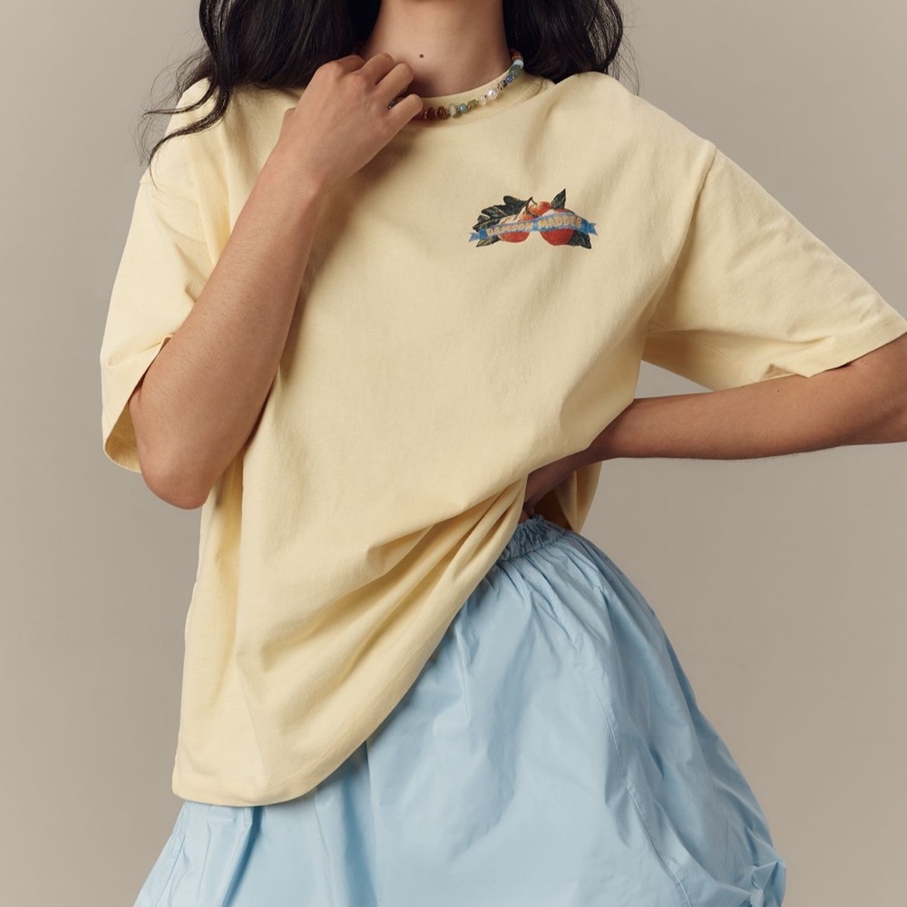Anthropologie& Damson Madder oversized yellow Top